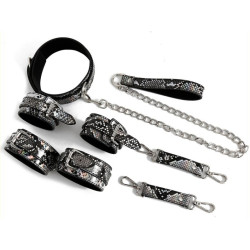 SM Fantasy Kit Sm Snakine Collier et Menottes Noir-Argentés